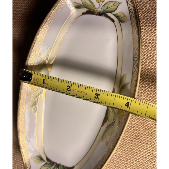 Nippon Hand Painted Celery / Relish Dish Gold Trim--Vintage/Japan/Beautiful - Picture 5 of 11